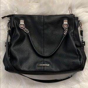 Steve Madden Black Faux Leather Satchel
